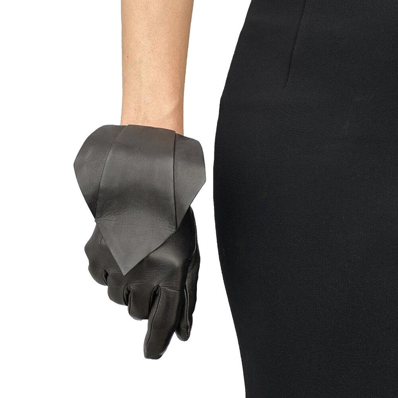 Klassische schwarze Lederhandschuhe aus Lammleder für Damen - Bonnie 3