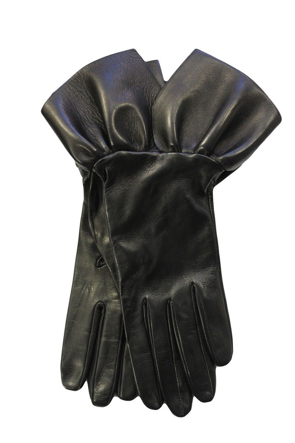 Damen-Handschuhe aus schwarzem Leder-Daisy