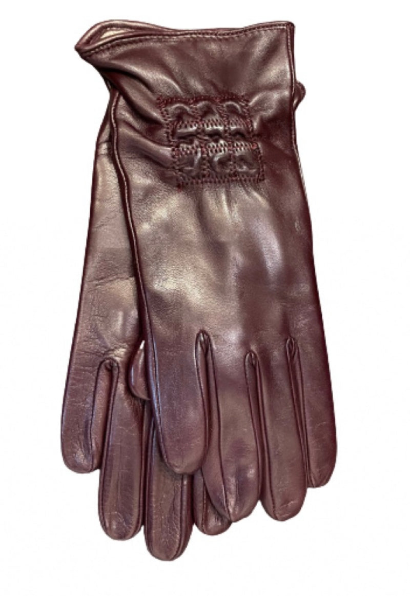 Damen-Lederhandschuhe mit Kaschmirfutter und gesteppten Details-Ingrid