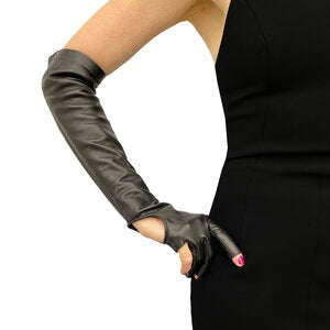 Fingerlose Luxus-Lederhandschuhe für Damen-Montserrat Fingerless