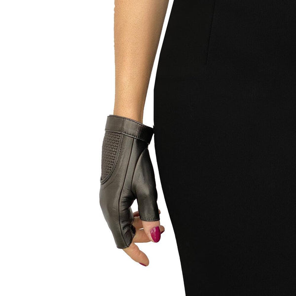 Fingerlose Lederhandschuhe für Damen - Rachel Weave